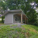 White Construction - small post frame shed - front corner