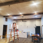 White Construction - post frame home finishing - interior ceiling